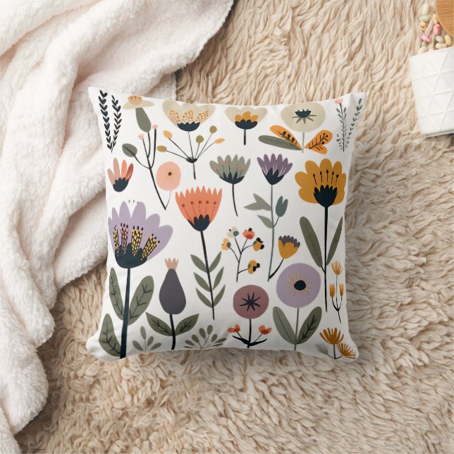 Cojín Decorativo Colección de flores vectoriales (Manta)