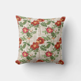 Cojín Decorativo Colección de Ilustraciones de patrimonio de Rosas 