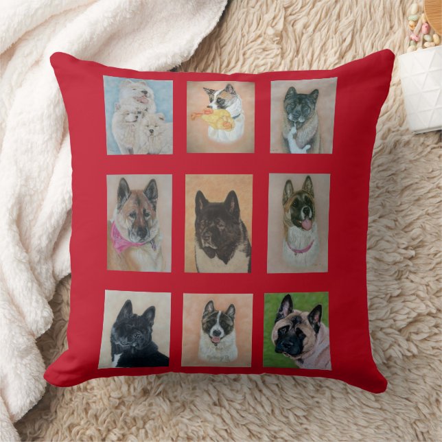 Cojín Decorativo colección de imágenes de perros akita (Manta)