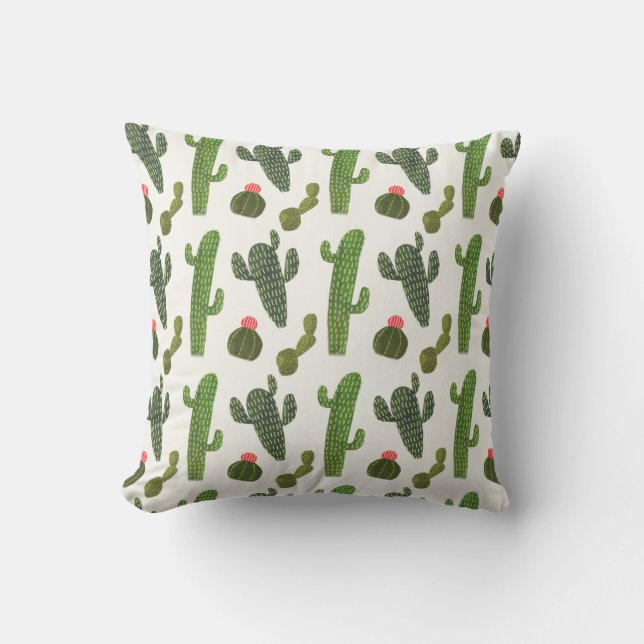 Cojín Decorativo Colección de Llamarama | Cute Cactus (Anverso)