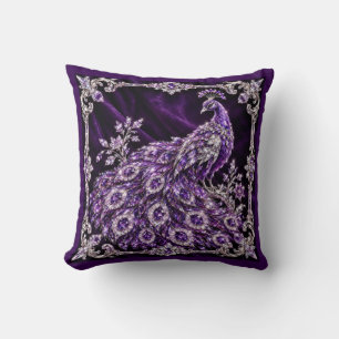 Cojín Decorativo Colección de lujo Pavo Real de Cristal Púrpura