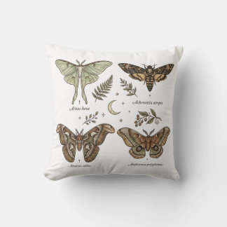 Cojín Decorativo Colección de Mariposas Nocturnas Entomología Vinta