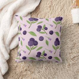 Cojín Decorativo Colección de patrones de cesta de frutas - Blueber