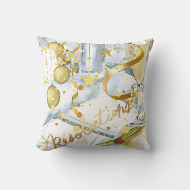 Cojín Decorativo Colección de resoluciones de Año Nuevo (Anverso)