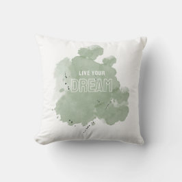 Cojín Decorativo Colección de Splash de Acuarela "Vive tu Sueño"