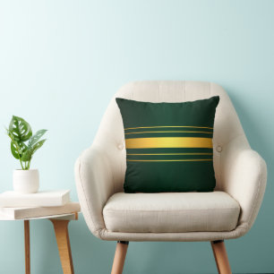 Cojín Decorativo Colección de textura de línea de lujo en Green Gol