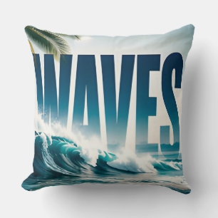 Cojín Decorativo Colección Gráfica Editorial de Lujo Costero Waves