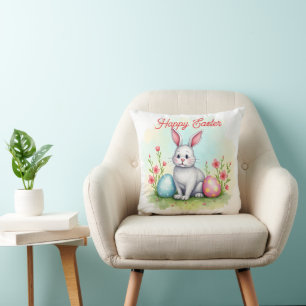 Cojín Decorativo Colección hermosa y linda del conejo de Pascua