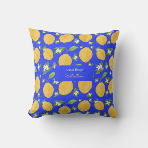 Cojín Decorativo Colección Lemon Bloom azul estampado