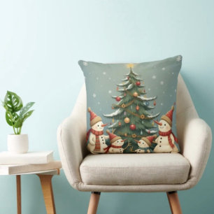 Cojín Decorativo Colección Navideña Familia de Muñeco de Nieve Fest