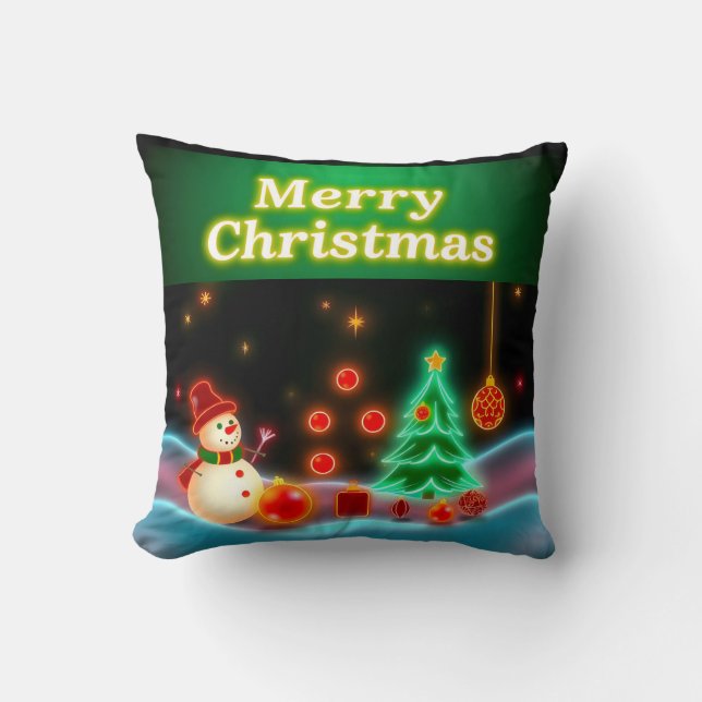 Cojín Decorativo Colección Neon Holiday para Navidades populares (Anverso)
