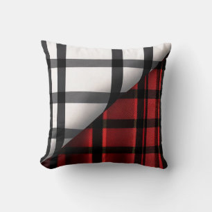 Cojín Decorativo Colección Plaid Black Plaid de color Rojo Abstract