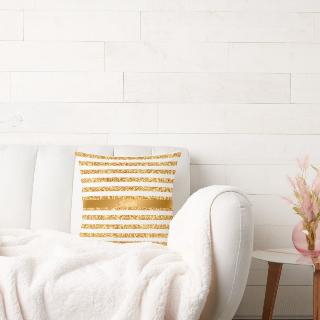 Cojín Decorativo Colección popular Boho Purpurina horizontal dorado (Sofá)
