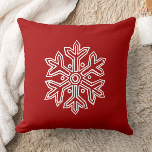 Cojín Decorativo Colección Simply Christmas Rojo y Copo de Nieve Bl