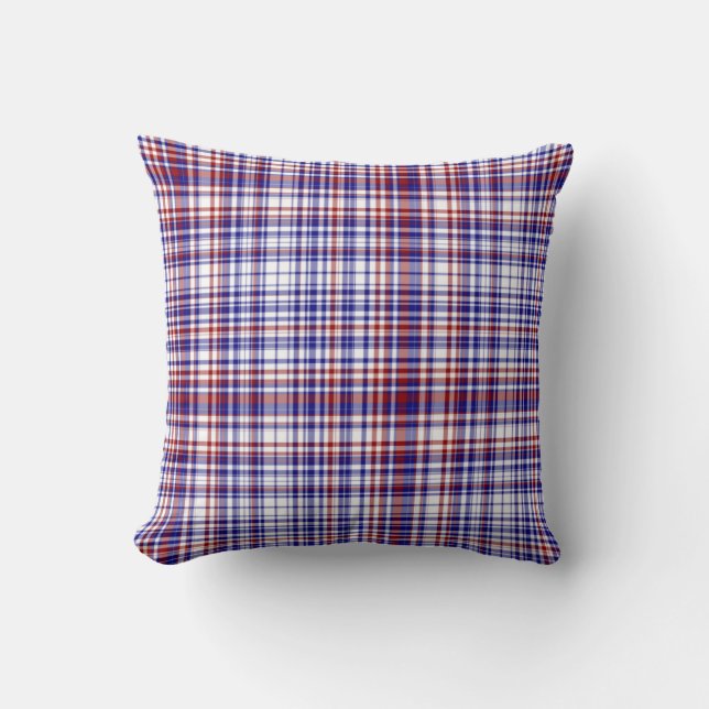 Cojín Decorativo Colección Sq.Plaid Pillow,Red-White-Blue 02 (Anverso)