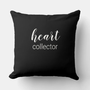 Cojín Decorativo Colector de corazón Patrón de corazón blanco y neg