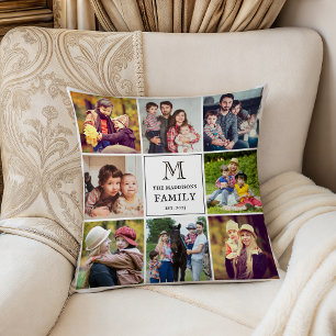 Cojín Decorativo Colgante de Foto Personalizado Cuadrado Negro Mono
