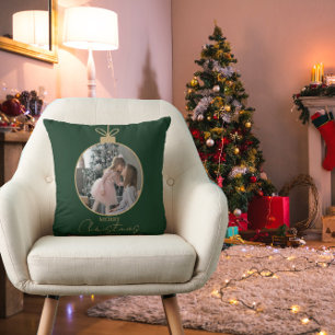 Cojín Decorativo colgante personalizado de Navidad collage de fotos