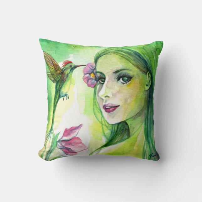 Cojín Decorativo Colibrí (Anverso)