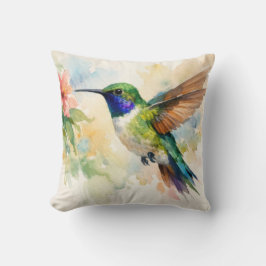 Cojín Decorativo Colibrí acuarela