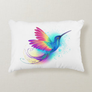 Cojín Decorativo Colibrí Arcoíris Exótico