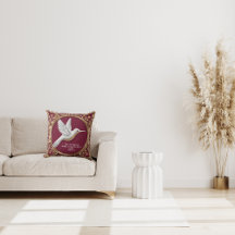 Colibrí blanco sobre rojo