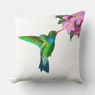 Cojín Decorativo Colibrí Hermoso & Flores de Manzana
