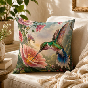 Cojín Decorativo Colibrí recoge néctar