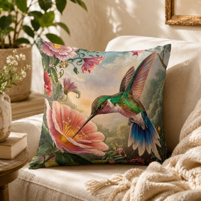 Cojín Decorativo Colibrí recoge néctar (Subido por el creador)