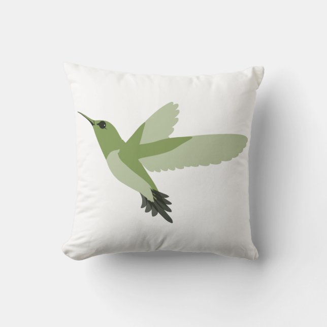 Cojín Decorativo Colibrí Verde Hermoso (Anverso)