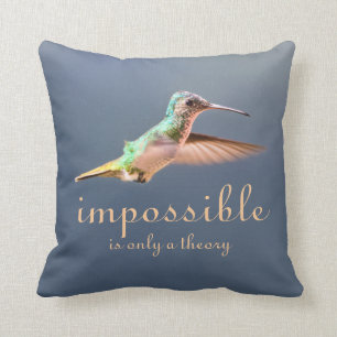 Cojín Decorativo Colibrí volando imposible es solo una teoría