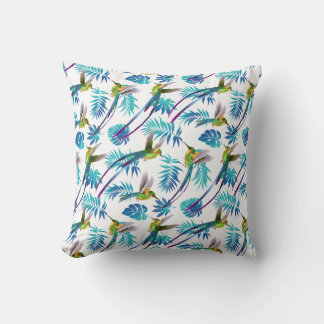 Cojín Decorativo Colibríes de cola larga tropical