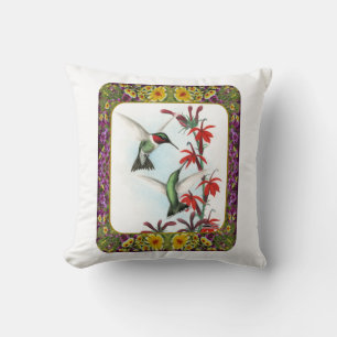 Cojín Decorativo Colibríes y Flores #5