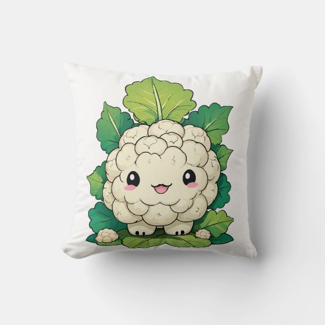Cojín Decorativo Coliflor Kawaii (Anverso)