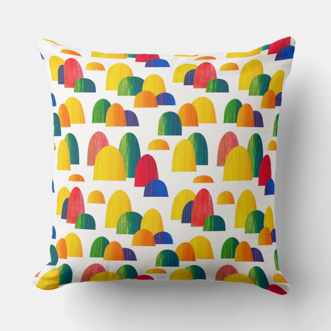 Cojín Decorativo Colinas Pintadas - Blanco (Anverso)