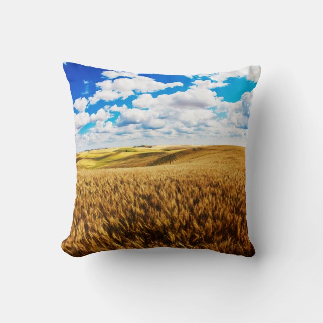 Cojín Decorativo Colinas rocosas de trigo maduro (Anverso)