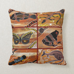 Cojín Decorativo Collage/almohada aborigen