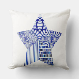 Cojín Decorativo COLLAGE BLUE STAR (una estrella con fondo blanco)