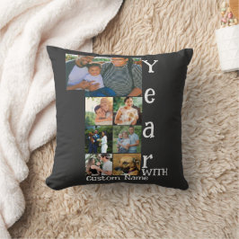Cojín Decorativo Collage de 7 fotos personalizadas para el 1er aniv