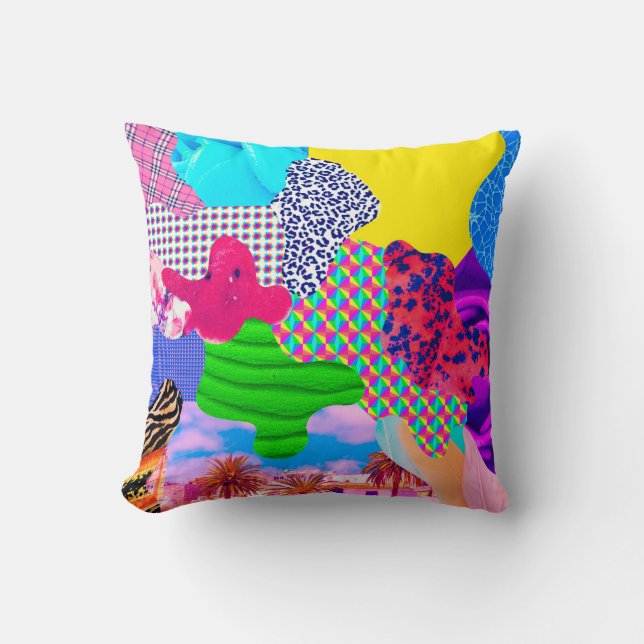 Cojín Decorativo Collage de arte contemporáneo. Mezclar texturesart (Anverso)