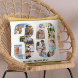 Cojín Decorativo Collage de fotos 30 cumpleaños Neutral personaliza<br><div class="desc">Regalo de cumpleaños 30 personalizado. Esta almohada decorativa personalizado tiene un claro collage de fotos en forma de número 30 con arena beige neutra / bordes amarillos mudos y una tipografía moderna de bronce. La plantilla está preparada para su nombre personalizado y fecha de nacimiento (que puede editar o dejar...</div>
