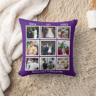 Cojín Decorativo Collage de fotos 9 Aniversario de la boda personal