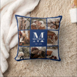 Cojín Decorativo Collage de fotos azul de la marina moderna persona<br><div class="desc">Este Cojín decorativo de 8 Collages de fotos de familia moderna es la forma perfecta de convertir tus fotos familiares favoritas en un lindo y moderno placer. Con un diseño sencillo, moderno y elegante Monograma, es totalmente personalizable para adaptarse a tu estilo. Ideal para regalar en el Día de la...</div>
