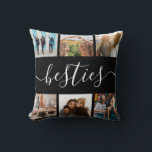 Cojín Decorativo Collage de fotos Besties Friend<br><div class="desc">Crea el regalo perfecto para tu bienestar. Añade tus momentos de imagen favoritos a esta almohada de lanzamiento y color personalizado para un regalo personalizado.</div>