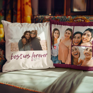 Cojín Decorativo Collage de fotos Besties Moderno para siempre