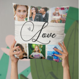 Cojín Decorativo Collage de fotos de amor familiar simple