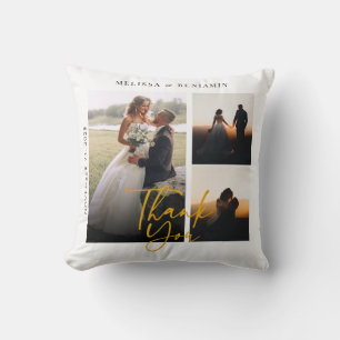 Cojín Decorativo Collage de fotos de bodas gracias Keepsake