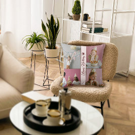 Cojín decorativo Collage de fotos de cumpleaños pe