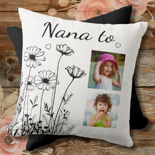 Cojín Decorativo Collage de fotos de flores silvestres 2 Nietos Nan