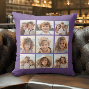 Cojín Decorativo Collage de fotos de Instagram 9 fotos Morado Beren